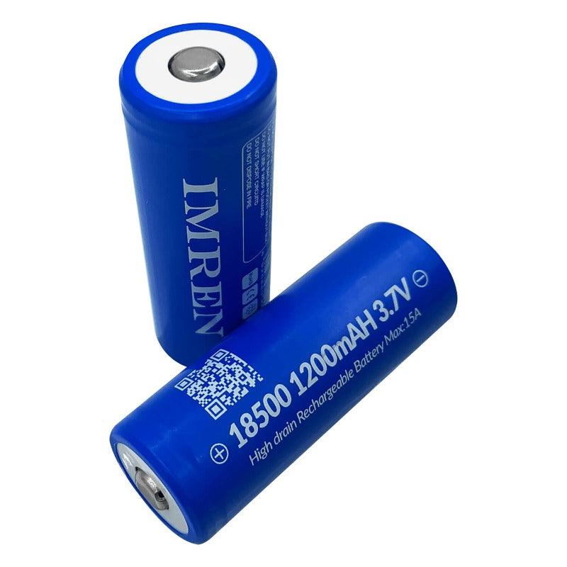 IMREN 3.7V 18500 1200mAh Rechargeable Lithium Battery (4 Batteries/Pack)