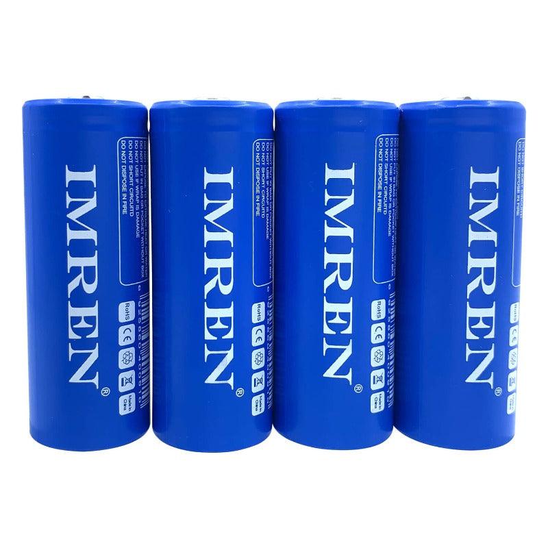 IMREN 3.7V 18500 1200mAh Rechargeable Lithium Battery (4 Batteries/Pack)