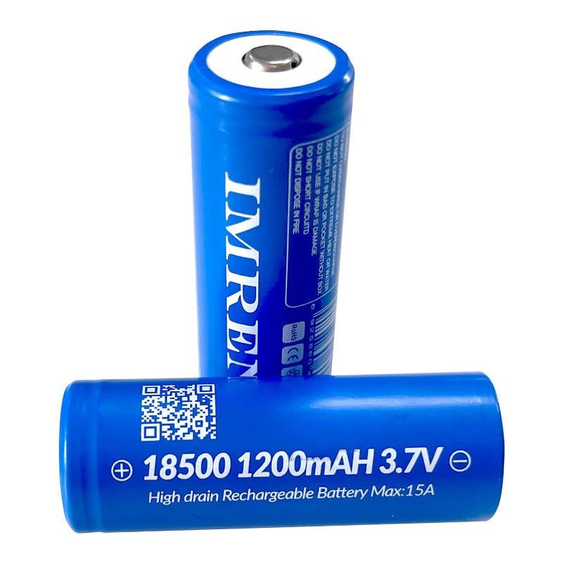 IMREN 3.7V 18500 1200mAh Rechargeable Lithium Battery (4 Batteries/Pack)