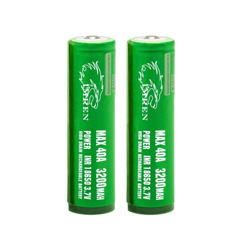 IMREN 18650 3200mAh 40A Pointy Top Rechargeable Lithium Battery (2PCS/Pack)