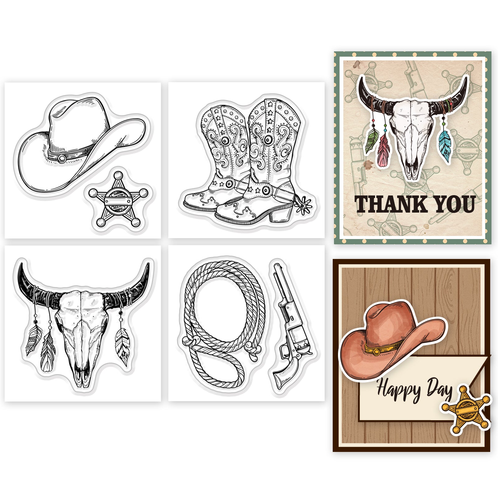 Hunting Supplies PVC Stamp, 4Pcs/Set