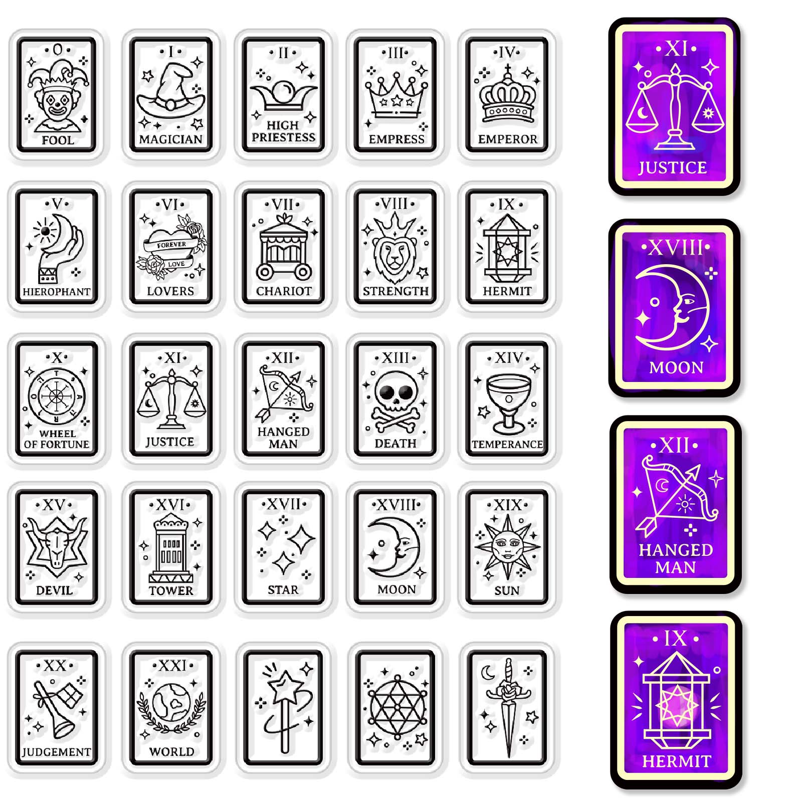 Globleland PVC Plastic Stamps, for DIY Scrapbooking, Photo Album Decorative, Cards Making, Stamp Sheets, Tarot Theme Pattern, 160x110x3mm