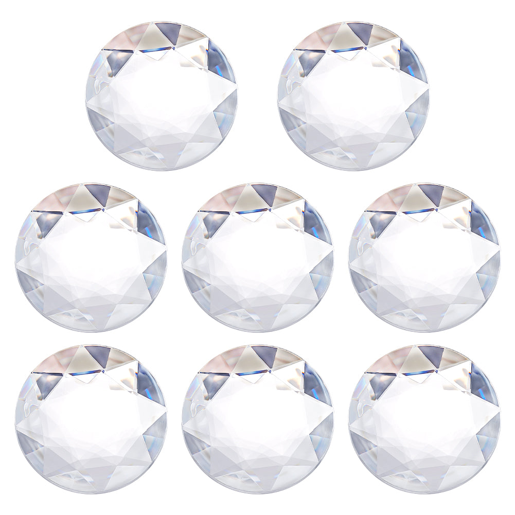 Globleland 10Pcs Self-Adhesive Acrylic Rhinestone Stickers, for DIY Decoration and Crafts, Faceted, Half Round, Clear, 51.5x7.5mm
