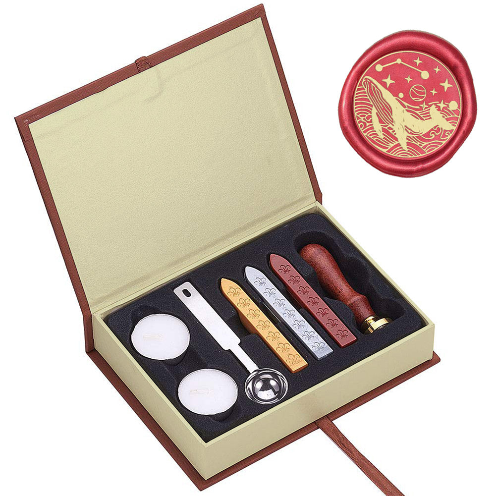 Whale Wax Sealing Stamp Set with Melting Spoon