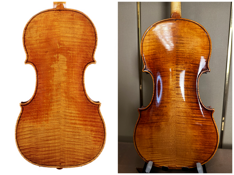 Comparison between the antique Kreisler Violin and Fiddlover's CR100 violin back