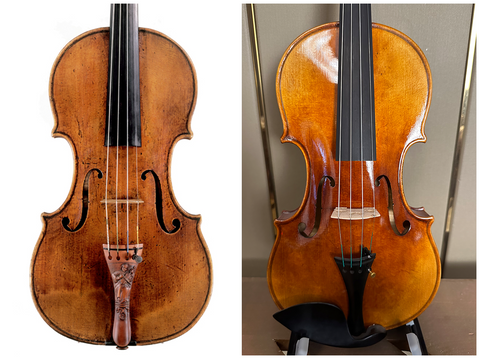 Comparison between the antique Kreisler Violin and Fiddlover's CR100 violin top