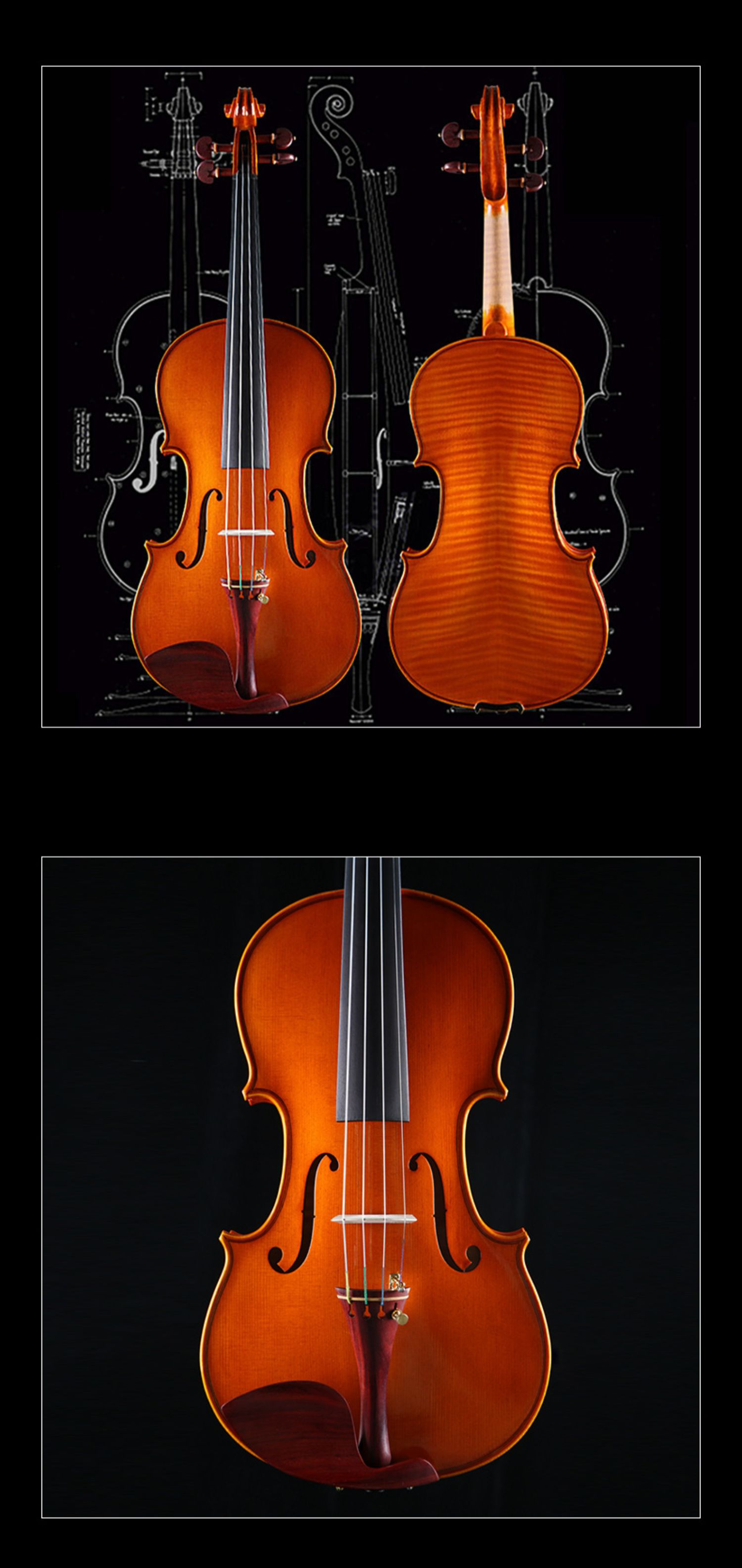 Fiddlover Full Size Handmade Intermediate Violin Outfit Q018-2