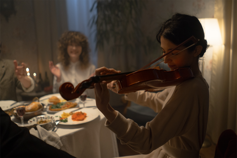 family violin playing