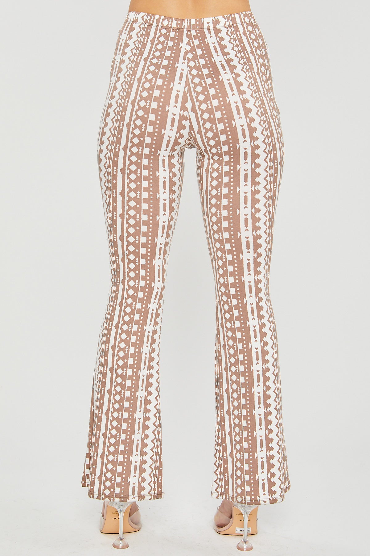 Knit Print Long Flare Pants