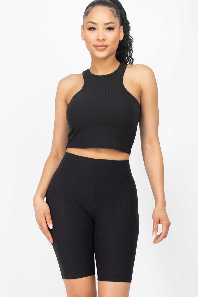 Luxe Feel Biker Short 2 Piece Set