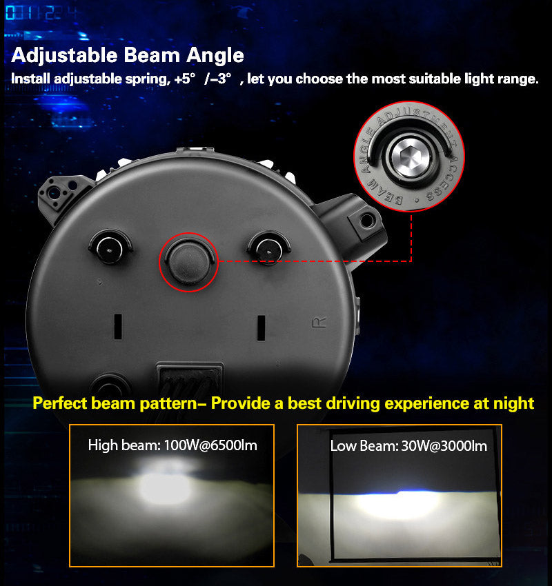 Adjustable Beam Angle Color Changing Halo Led Headlights