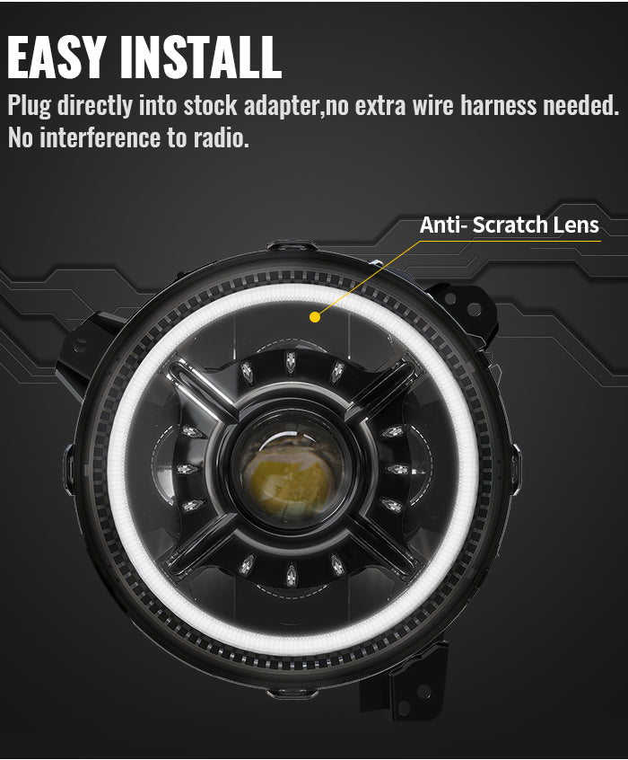 Easy Install Jeep Wrangler jl led headlights