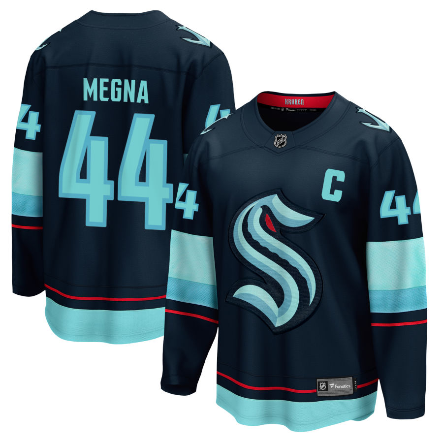 Jaycob Megna Seattle Kraken Fanatics Branded Home Breakaway Jersey - Navy