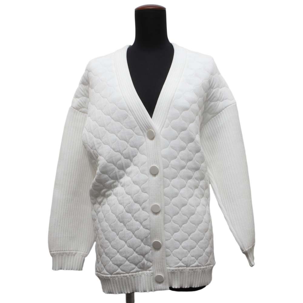 FENDI cardigan Size 38 White FZC825 Rayon57% Polyester20% Polypropylene19% Nylon4%