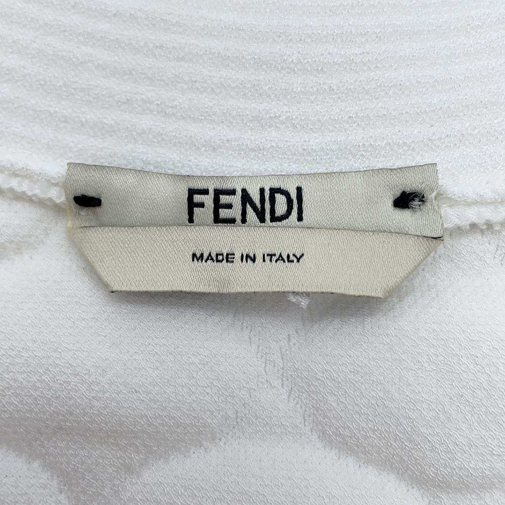 FENDI cardigan Size 38 White FZC825 Rayon57% Polyester20% Polypropylene19% Nylon4%
