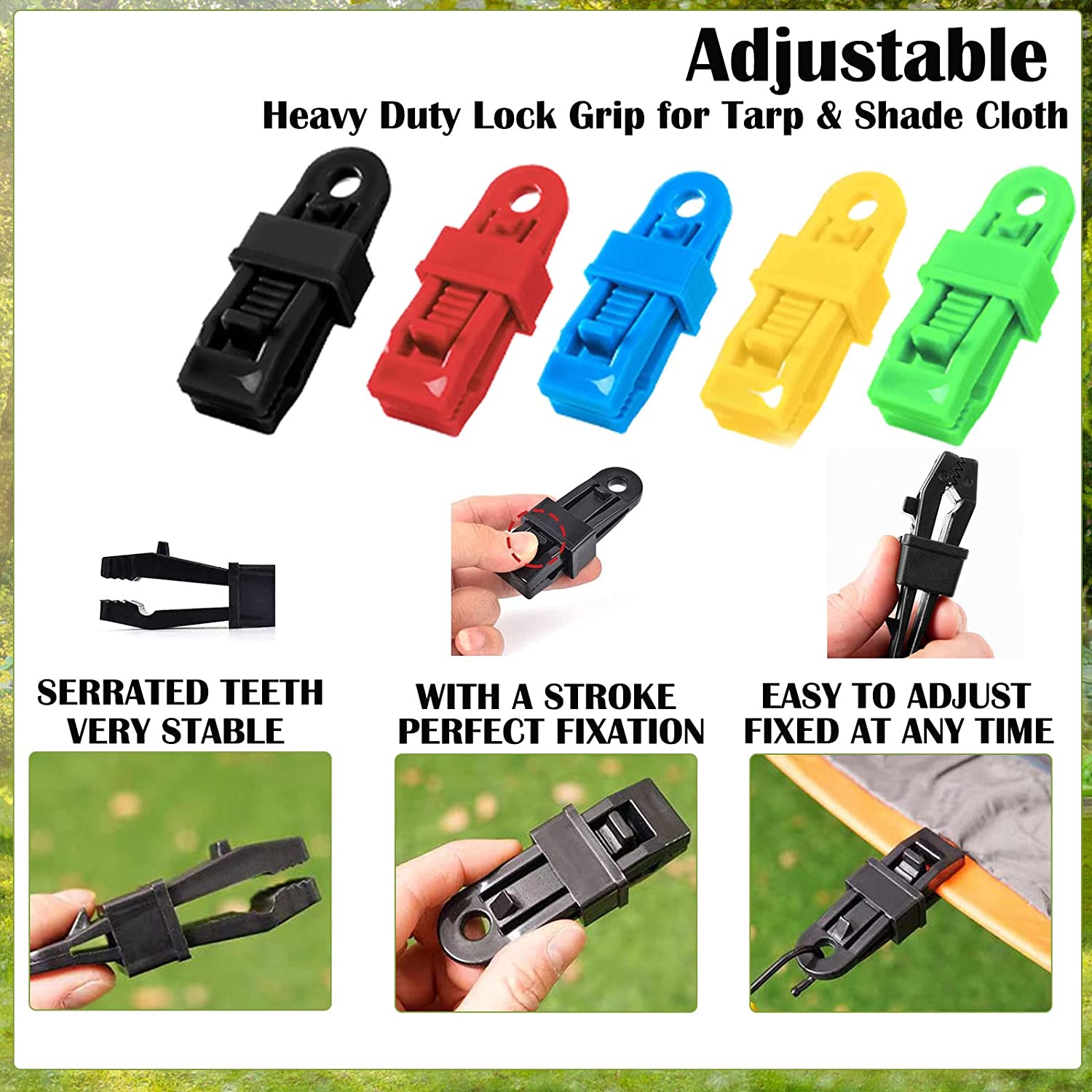 Adjustable Heavy Duty Lock Grip for Tarp & Shade Cloth gg – ailsion