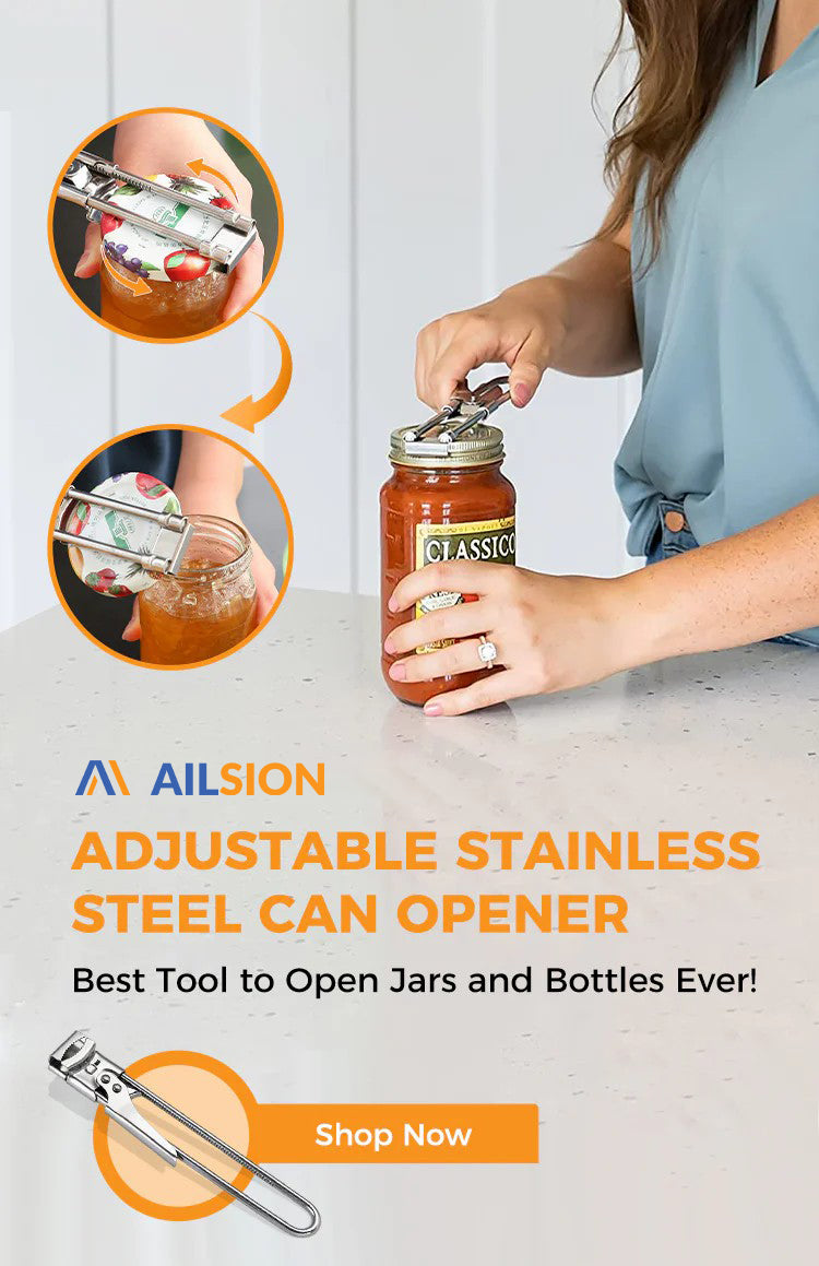 Ailsion Can Opener, Ailsion Portable Adjustable Stainless Steel Can Opener