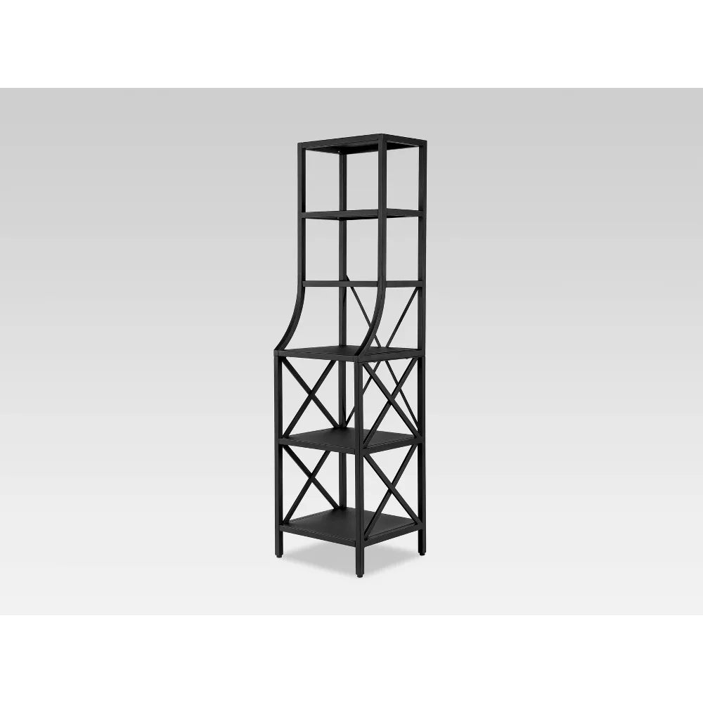 Modern Metal Linen Tower Black