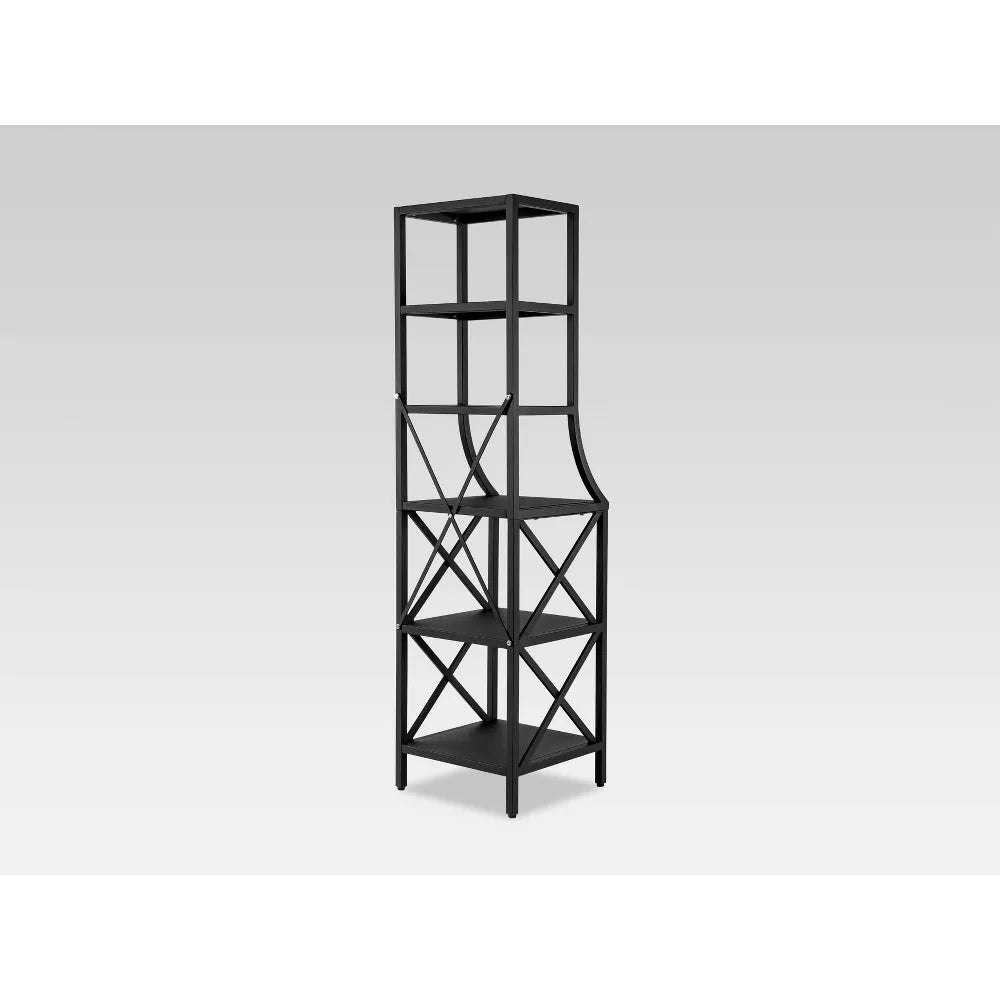 Modern Metal Linen Tower Black