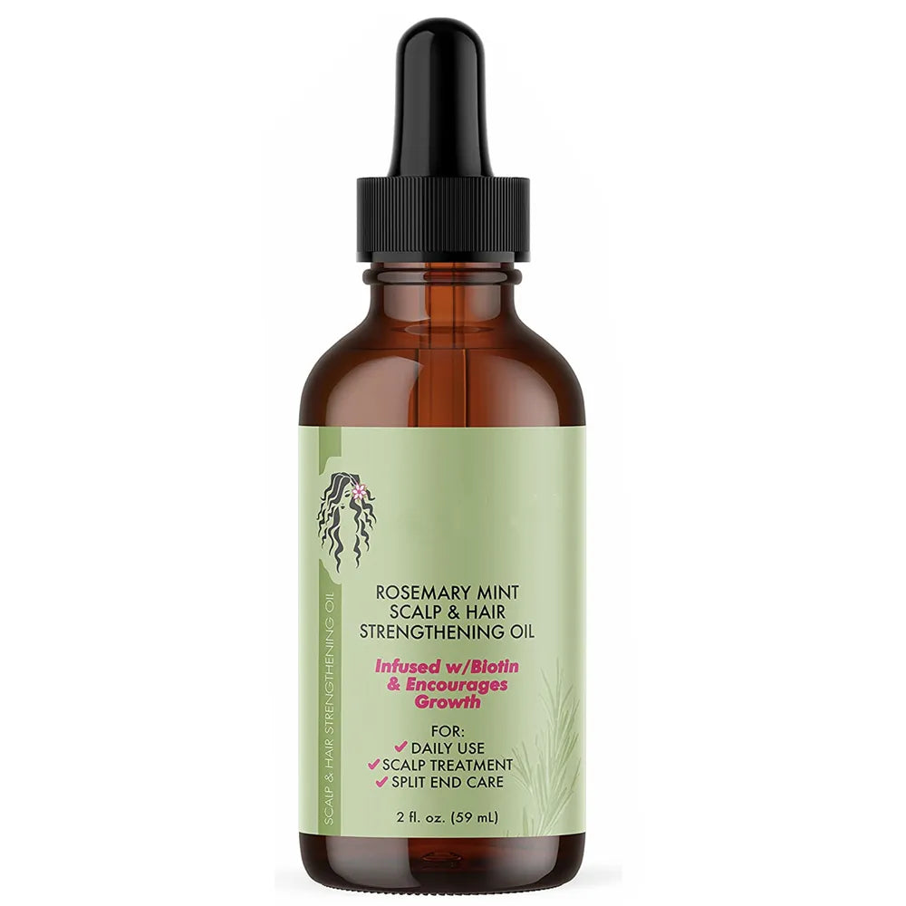 Organics Rosemary Mint Scalp & Hair Strengthening Oil With Biotin & Essential Oils, Care nutritional solution massage care