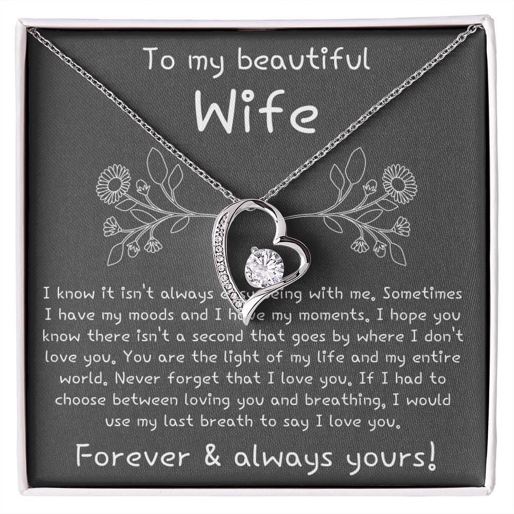 To My Beautiful Wife Forever Love Necklace (Gray)