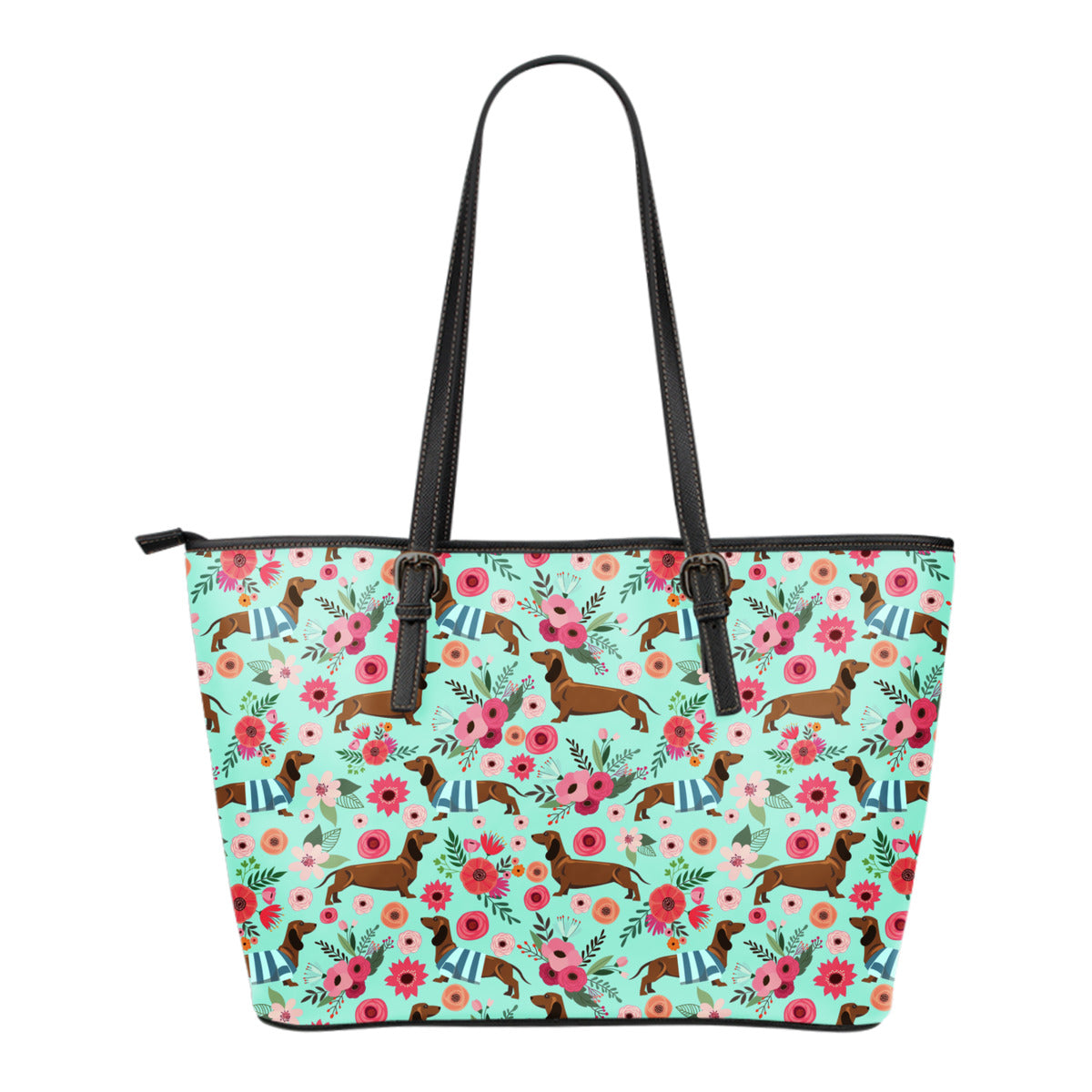 Dachshund Flower Tote Bag