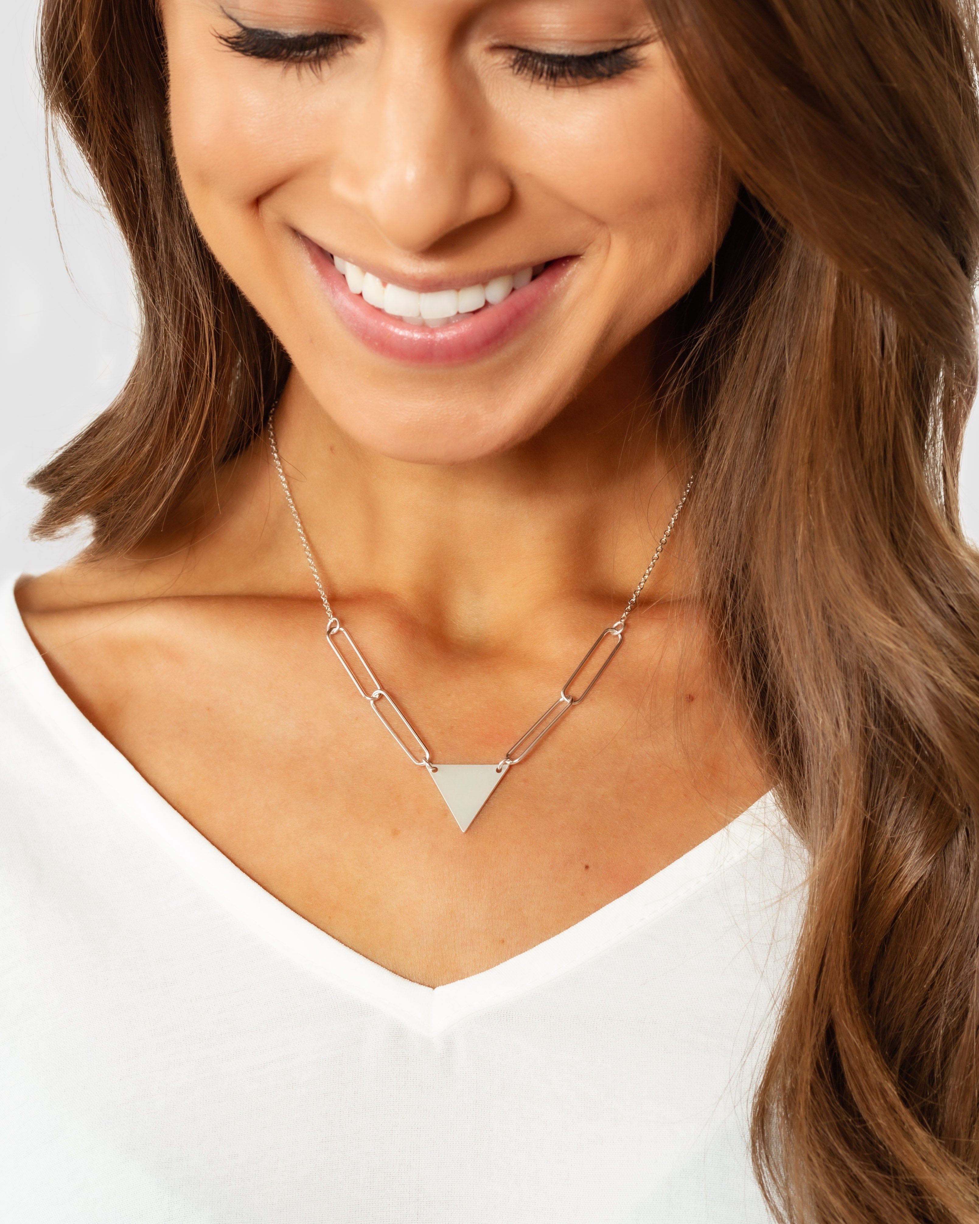 Vanessa Triangle Necklace - Silver