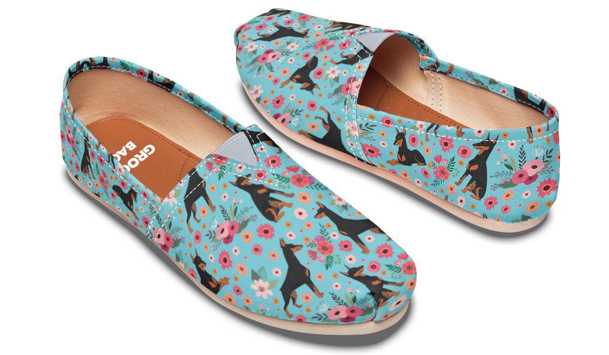 Doberman Flower Casual Shoes