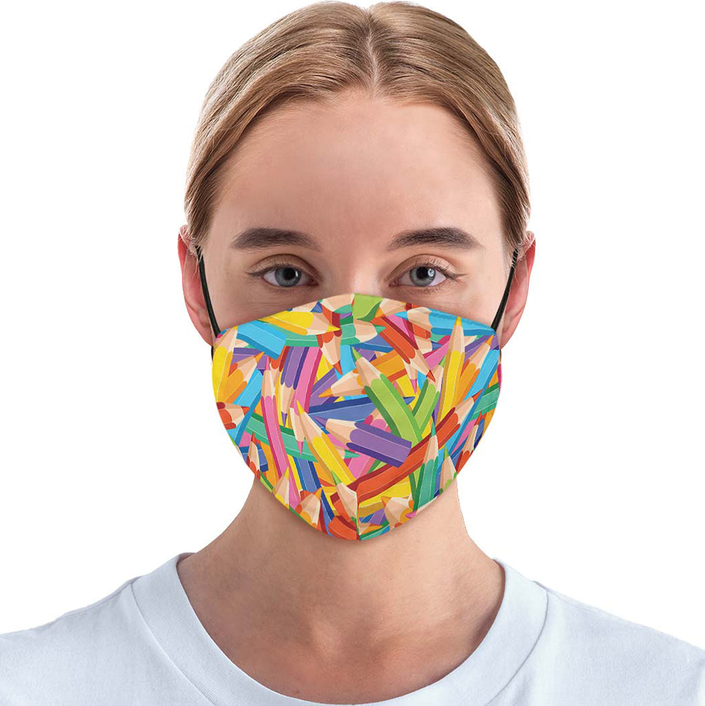 Colorful Pencils Face Cover