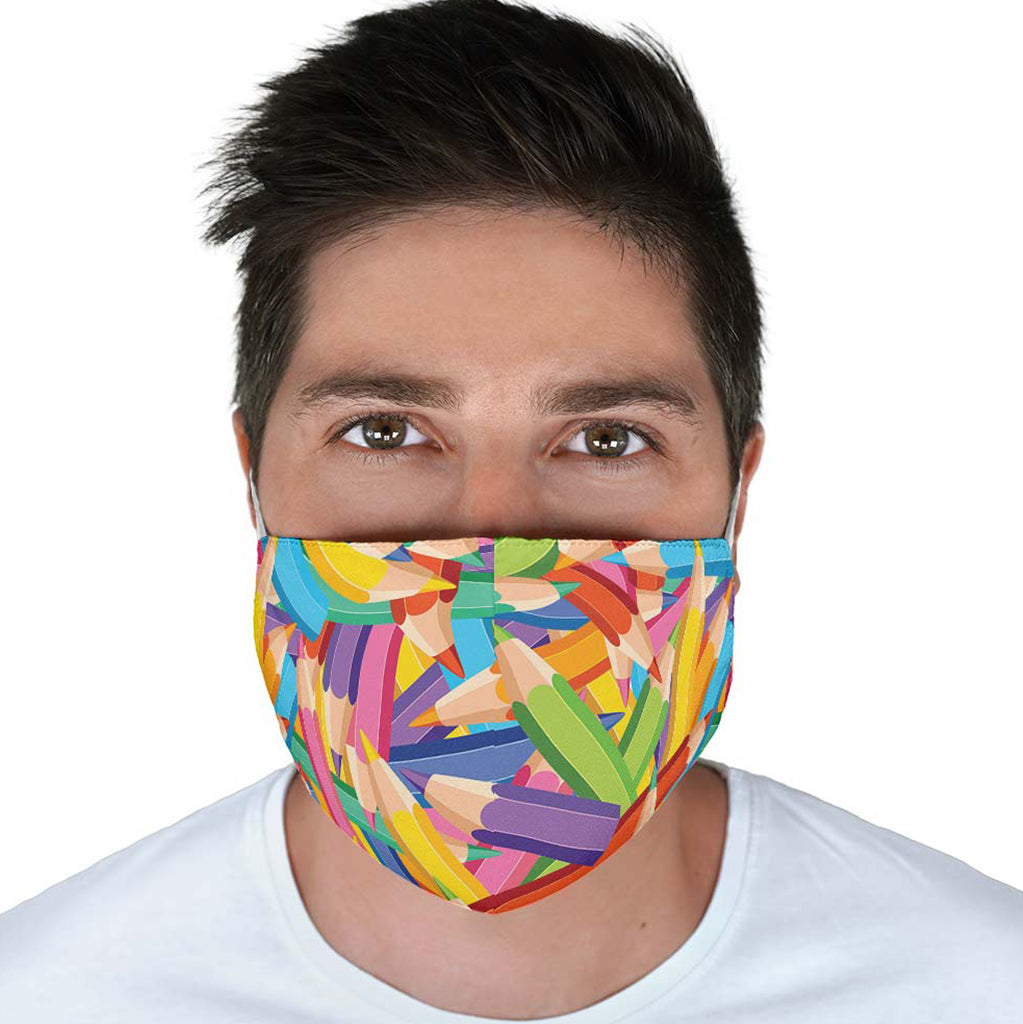 Colorful Pencils Face Cover