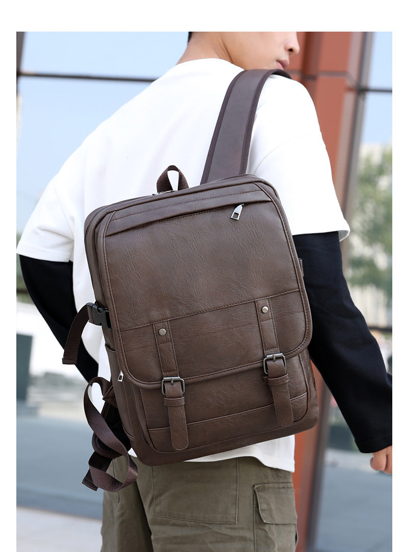 Otto Faux Leather Travel Backpack for Men