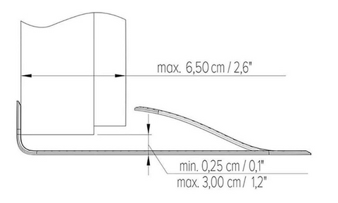 Compact floor-level door stopper dimensions
