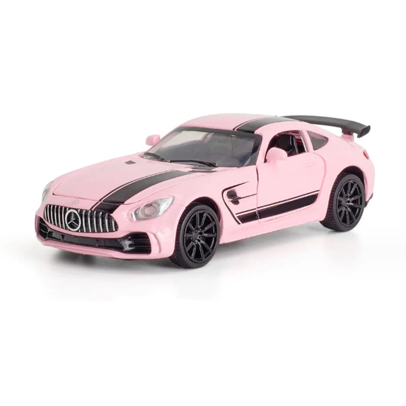 1/32 Benz-GT GTR Alloy Racing Car Model Diecast Metal Sports Car Model High Simulation Sound and Light Collection Kids Toy Gift