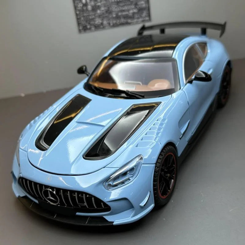 1/24 Benz-GT GTR Alloy Racing Car Model Diecast Metal Toy Sports Car Model High Simulation Sound and Light Collection Kids Gift