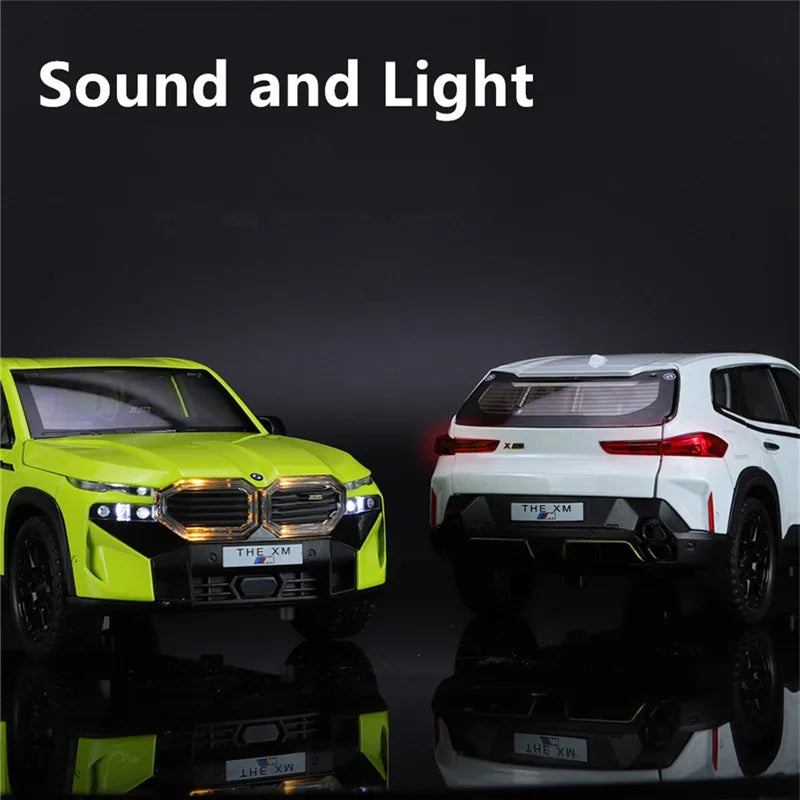 1:24 BMW XM SUV Alloy Sports Car Model Diecast Metal Car Vehicles Model Simulation Sound and Light Collection Childrens Toy Gift