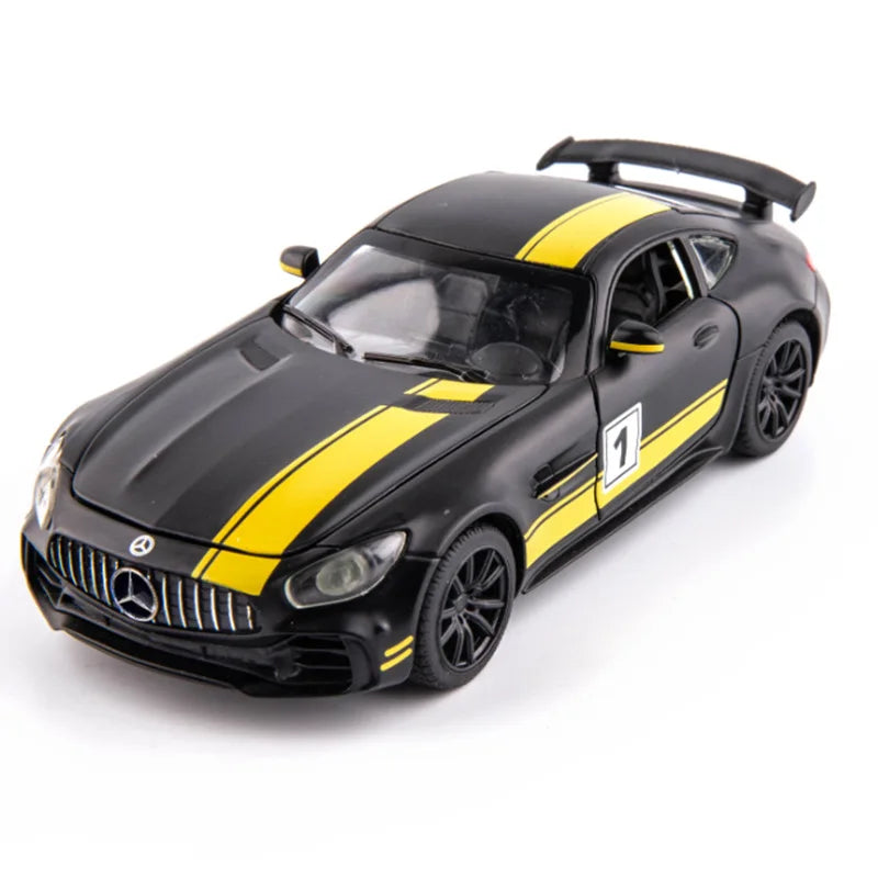 1/32 Benz-GT GTR Alloy Racing Car Model Diecast Metal Sports Car Model High Simulation Sound and Light Collection Kids Toy Gift