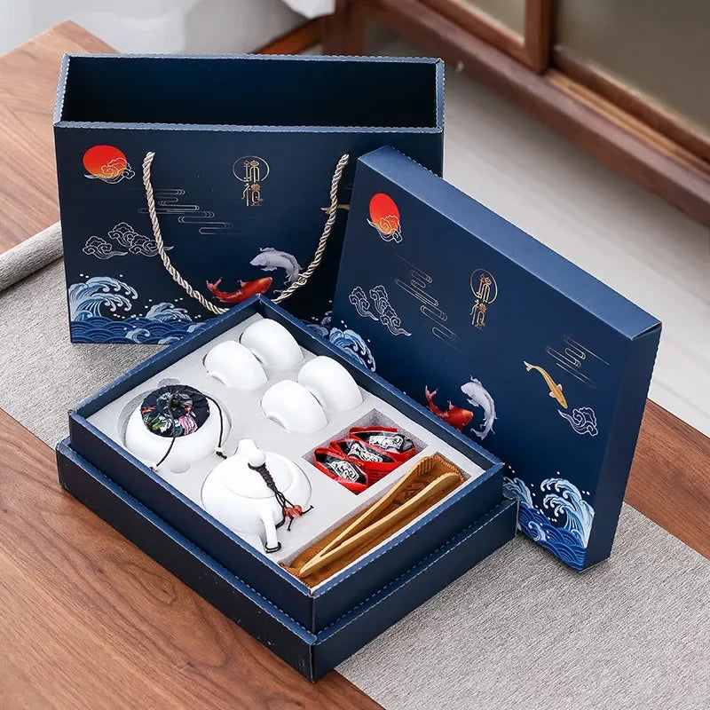 Kung Fu Tea Set Chinese Tea Ceremony Ceramic Set Gift Boxed