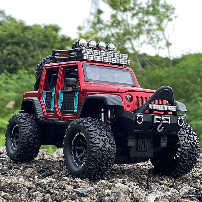 1:24 Jeep Wrangler Rubicon Alloy Pickup Car Model Diecasts Metal Toy Off-road Vehicles Car Model Collection Childrens Toys Gift
