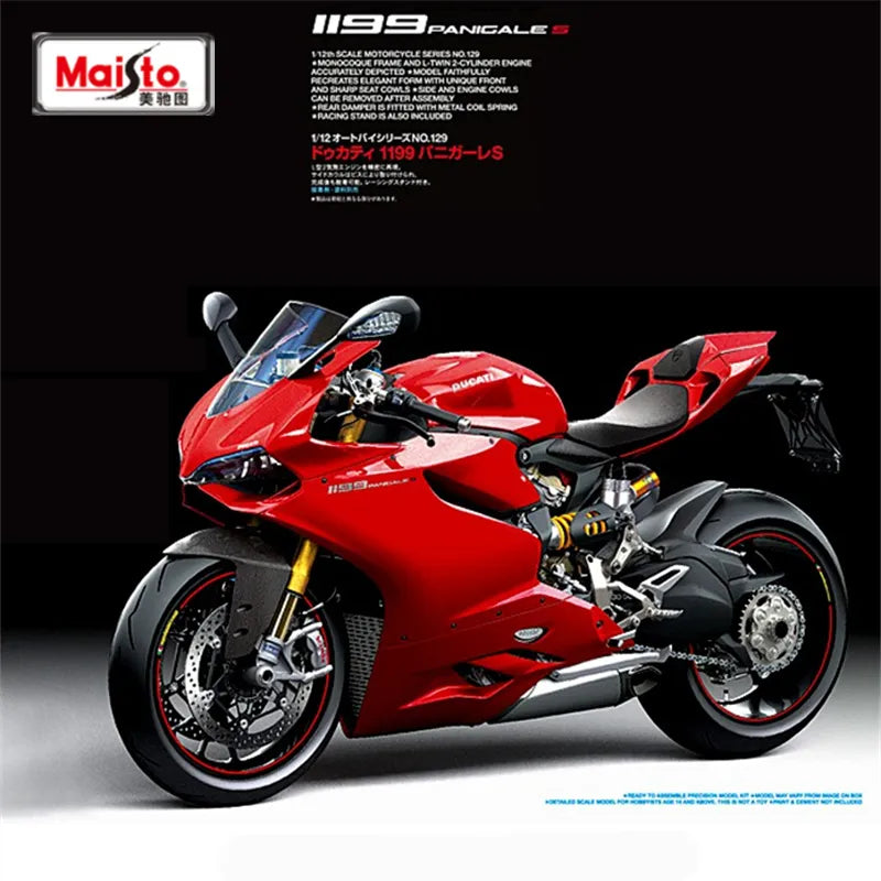 Maisto 1:12 DUCATI 1199 Panigale Alloy Racing Motorcycle Model Diecasts Metal Street Sports Motorcycle Model Childrens Toys Gift