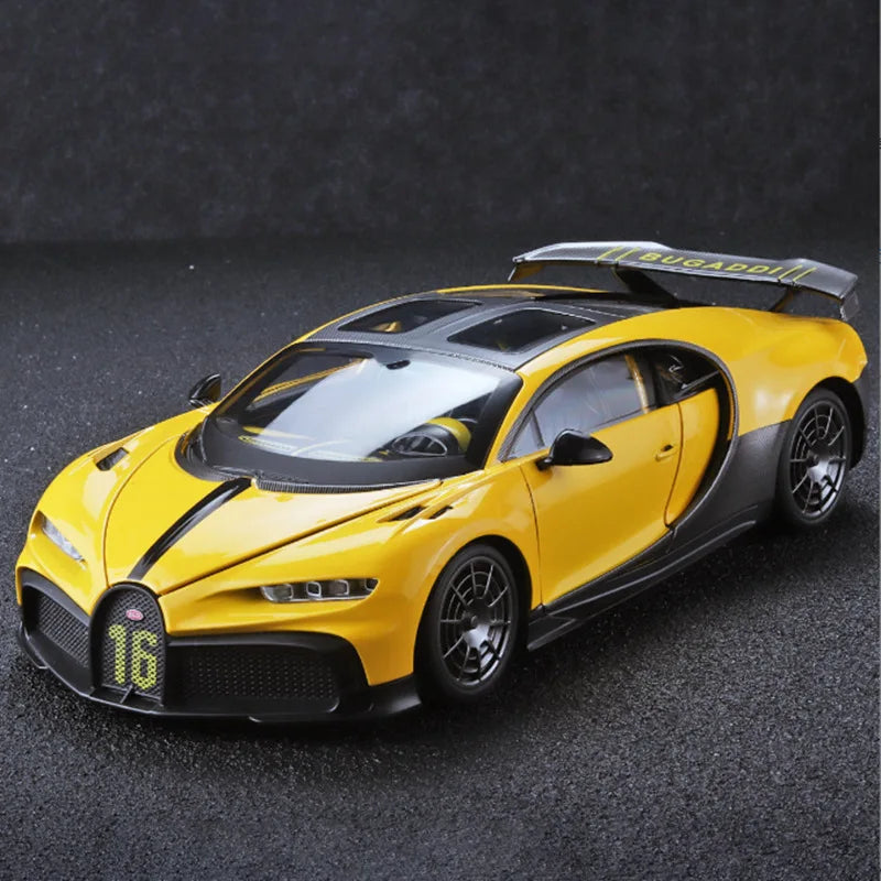 1:18 Bugatti Chiron PUR SPORT Alloy Sports Model Diecast Metal Racing Car Vehicle Model Sound and Light Simulation Kids Toy Gift
