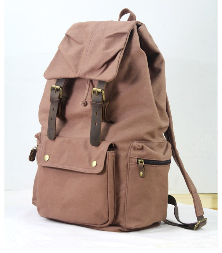 Vintage Canvas Backpack, Versatile Rucksack for Men and Women, One Size