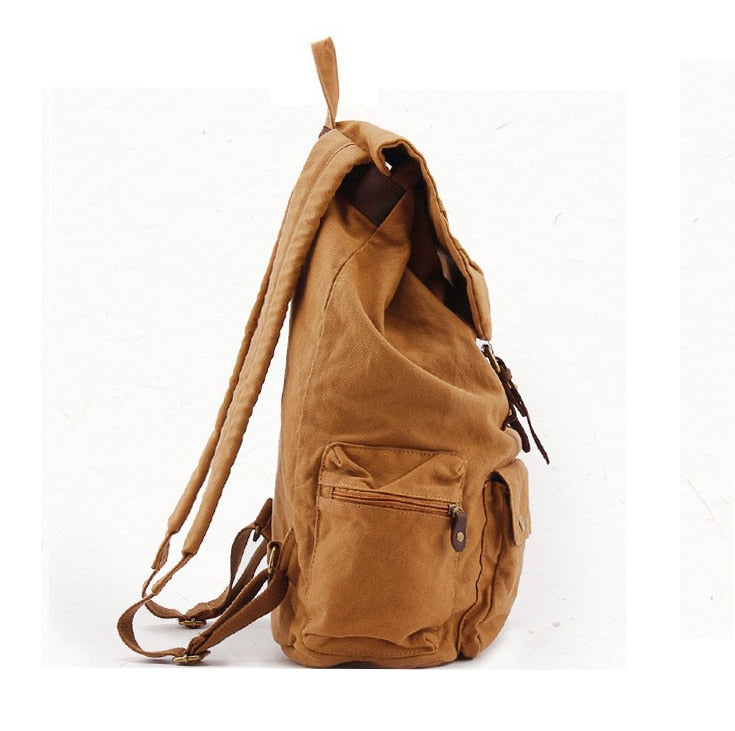 Vintage Canvas Backpack, Versatile Rucksack for Men and Women, One Size