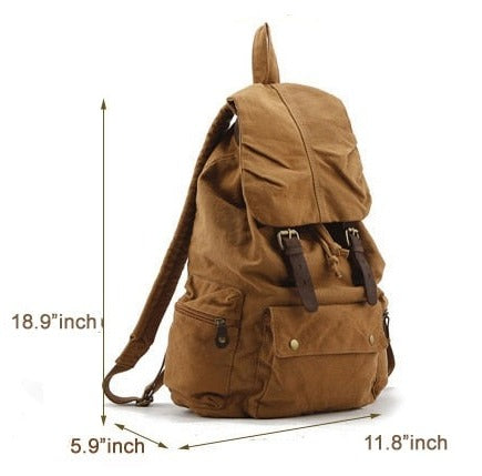 Vintage Canvas Backpack, Versatile Rucksack for Men and Women, One Size