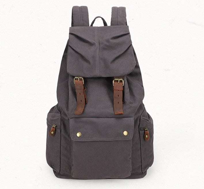 Vintage Canvas Backpack, Versatile Rucksack for Men and Women, One Size