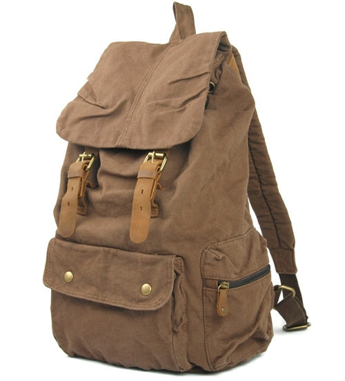 Vintage Canvas Backpack, Versatile Rucksack for Men and Women, One Size