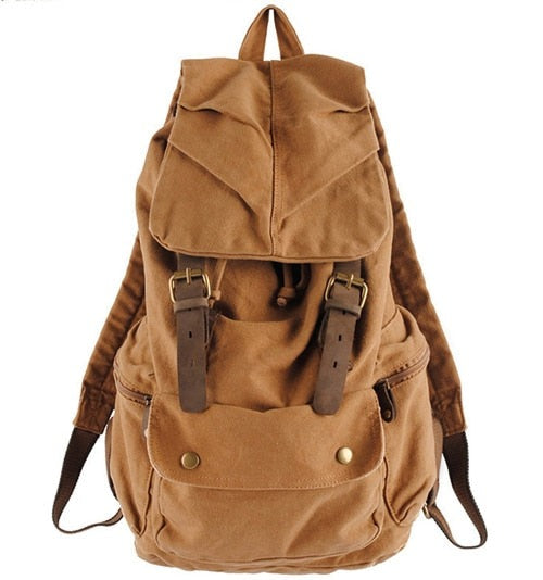 Vintage Canvas Backpack, Versatile Rucksack for Men and Women, One Size