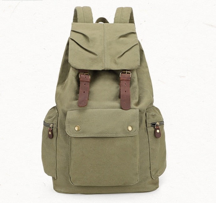 Vintage Canvas Backpack, Versatile Rucksack for Men and Women, One Size