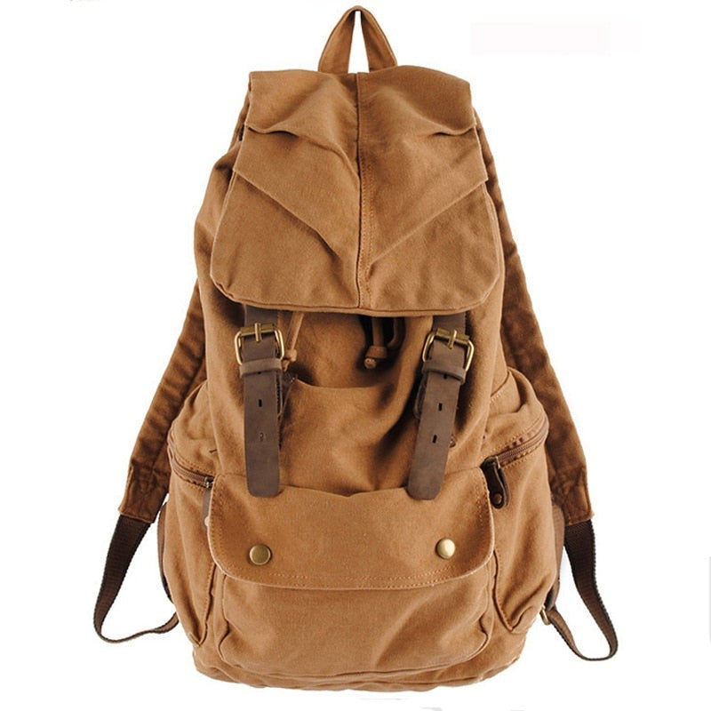 Vintage Canvas Backpack, Versatile Rucksack for Men and Women, One Size