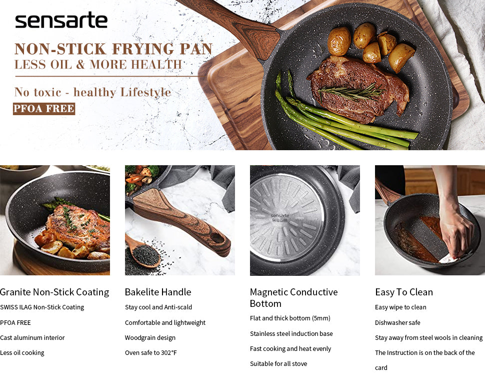 Sensarte Starlight Series Deep Frying Pan with Lid – SENSARTE
