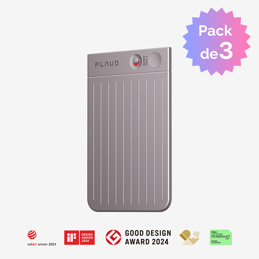 Grabadora de voz con IA PLAUD NOTE | Pack de 3
